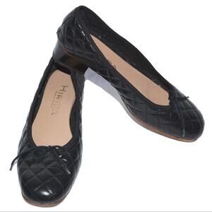 Hirica Made in France Ballerinas Quilt Leather Small Heel Womens Shoes Size 7